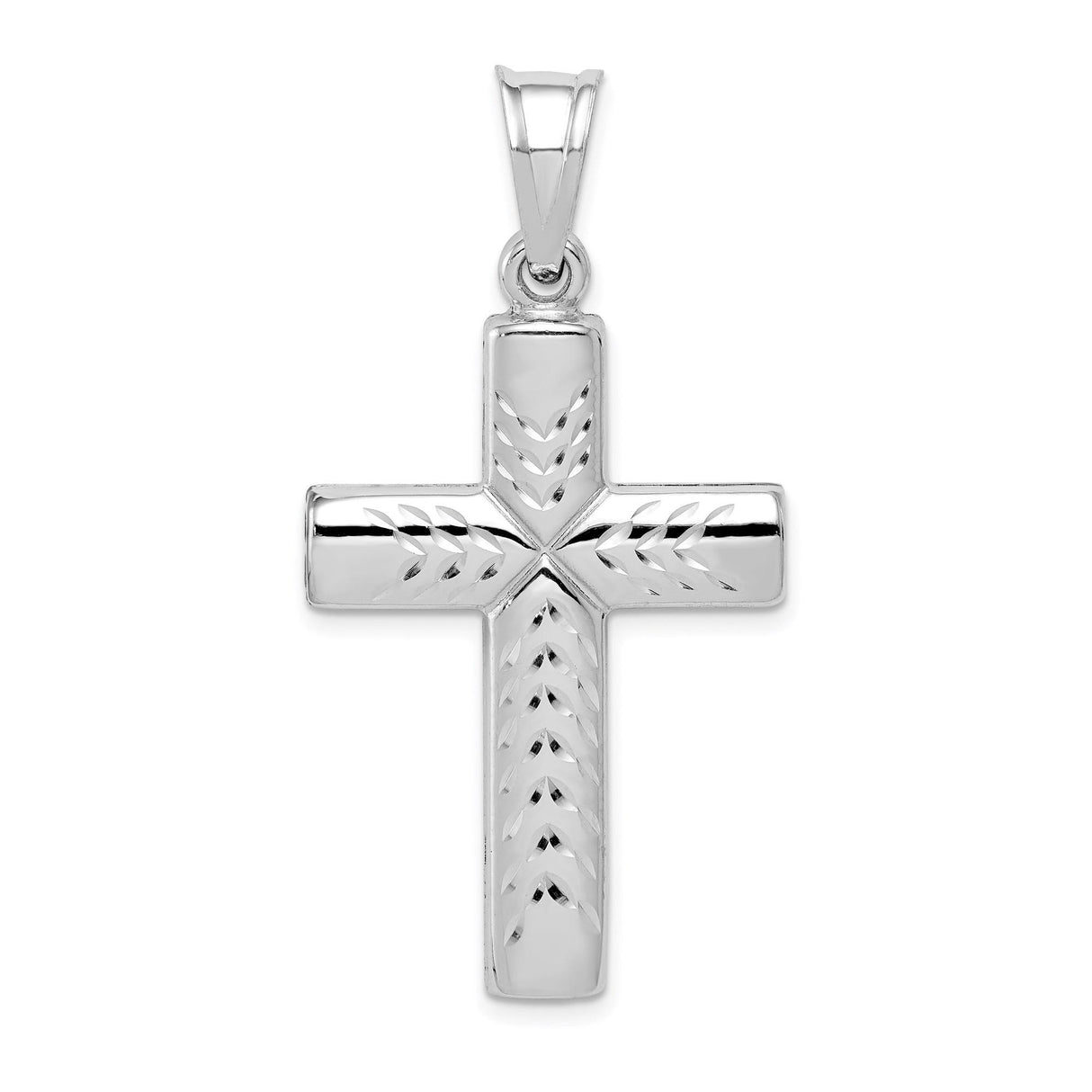 Sterling Silver Crucifix Cross Pendant with High Relief Jesus and Satin Texture