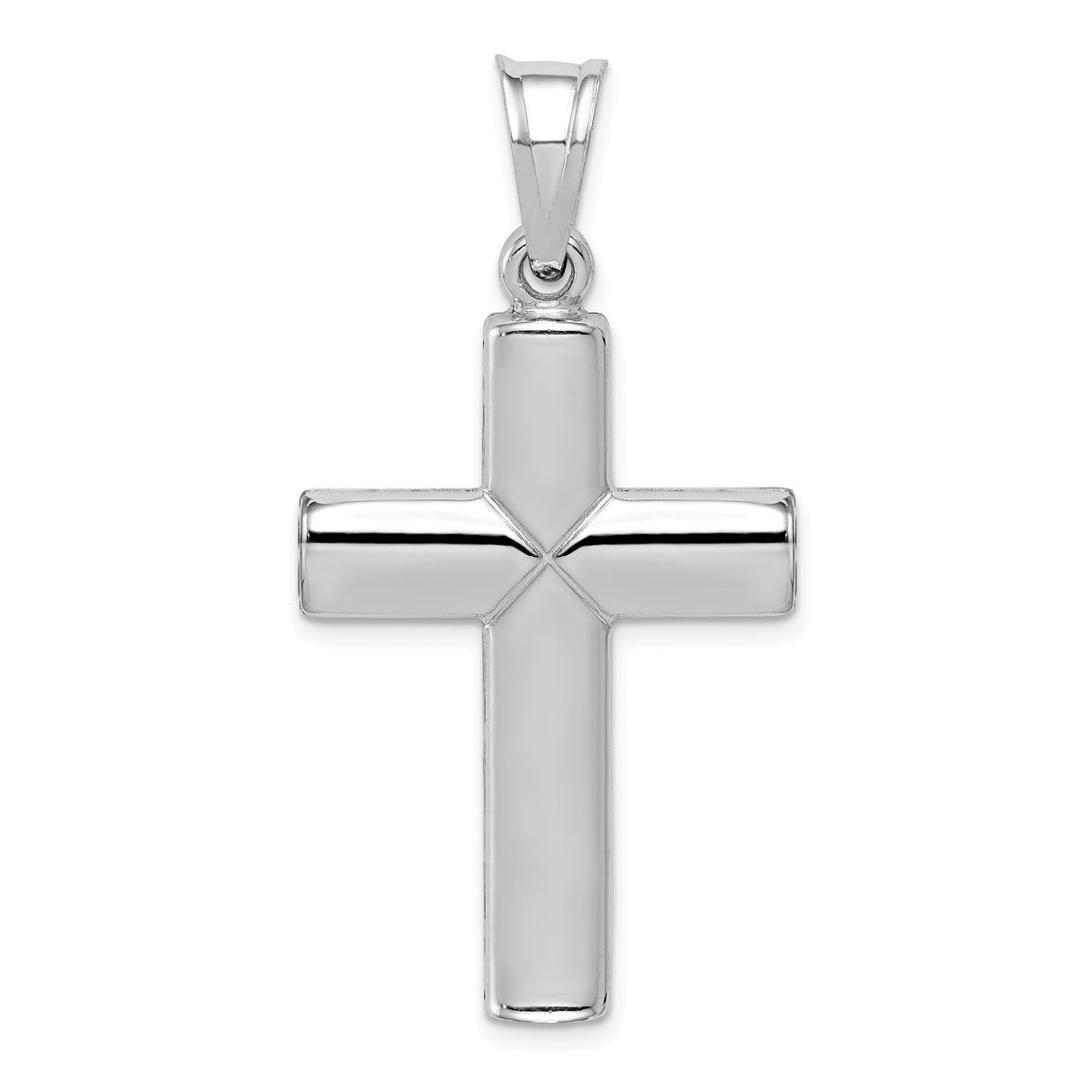 Sterling Silver Cross Pendant with Etched Details and Mirror Finish for Men and Women