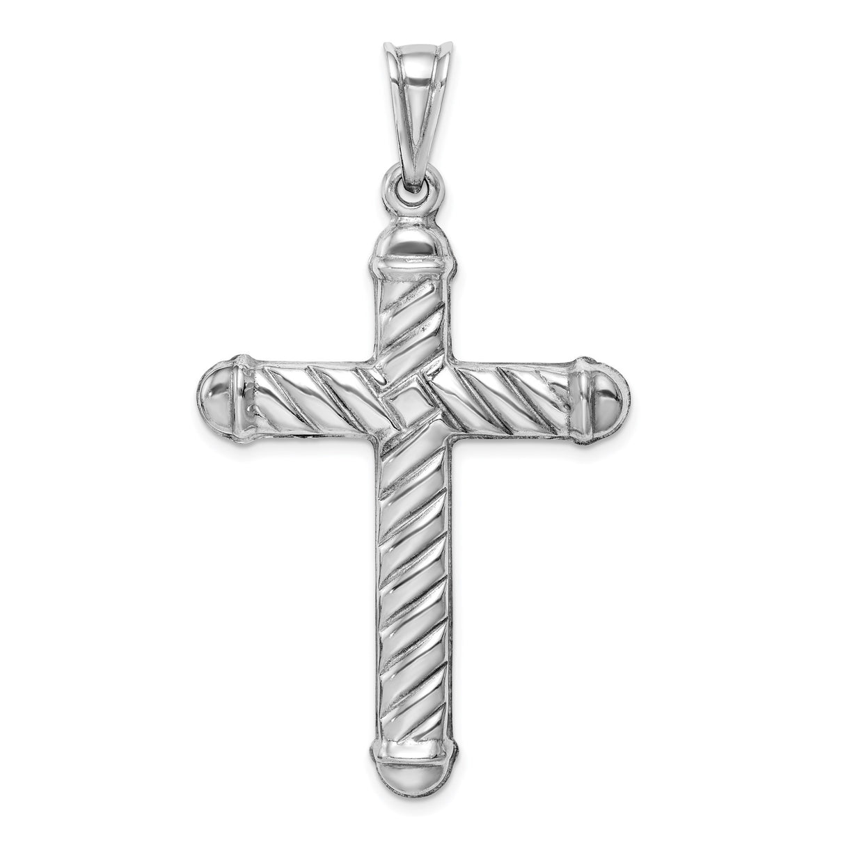 Sterling Silver Cross Pendant, Lightweight Hollow Mirror-Finish Design, Unisex Spiritual Jewelry