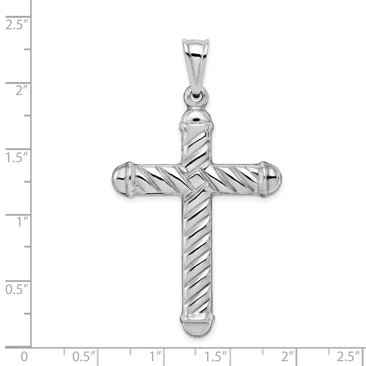 Sterling Silver Cross Pendant, Lightweight Hollow Mirror-Finish Design, Unisex Spiritual Jewelry
