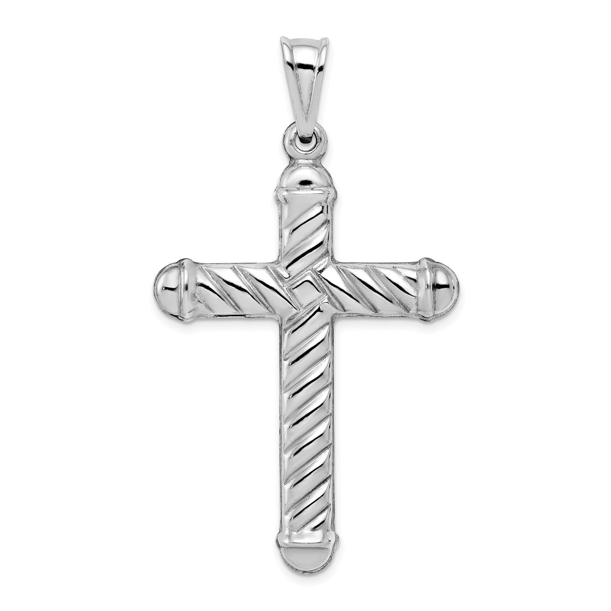 Sterling Silver Cross Pendant, Lightweight Hollow Mirror-Finish Design, Unisex Spiritual Jewelry