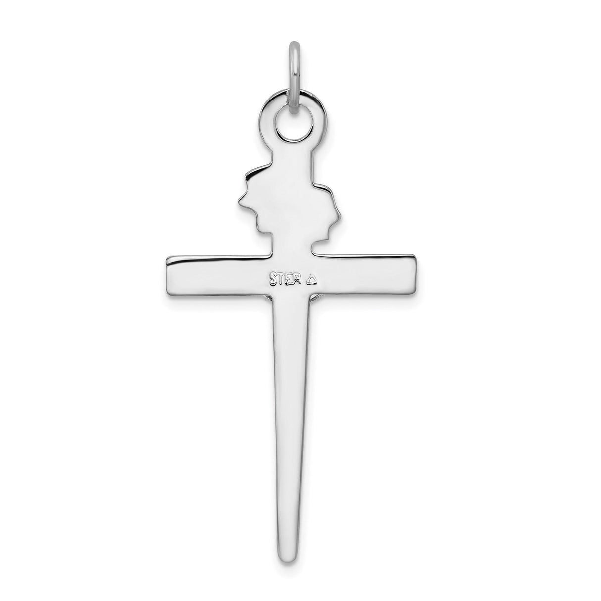 Sterling Silver Crucifix Cross Pendant with INRI Jesus Figure, Two-Tone Religious Design