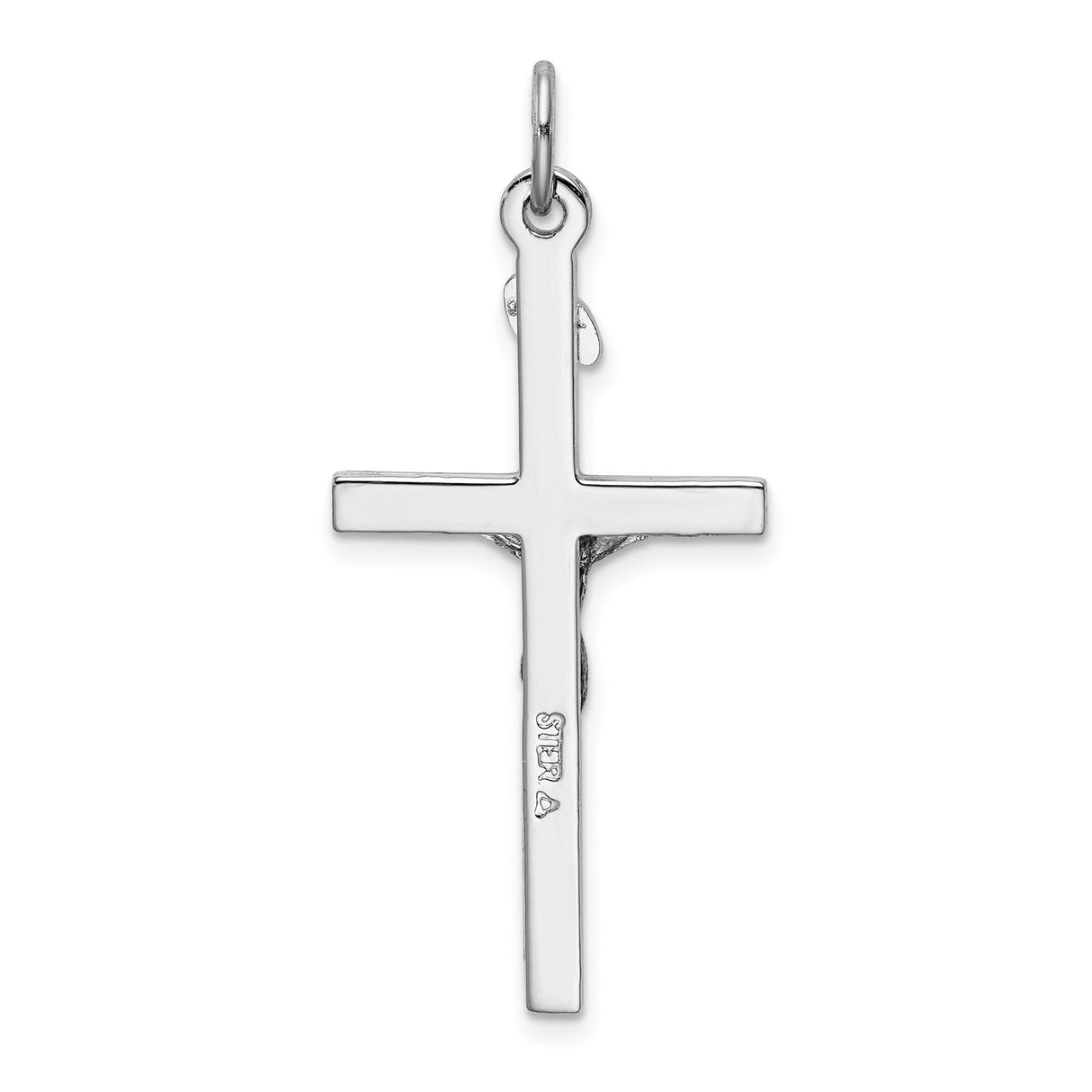 Sterling Silver Crucifix Cross Pendant with INRI Detail and Christ Figure