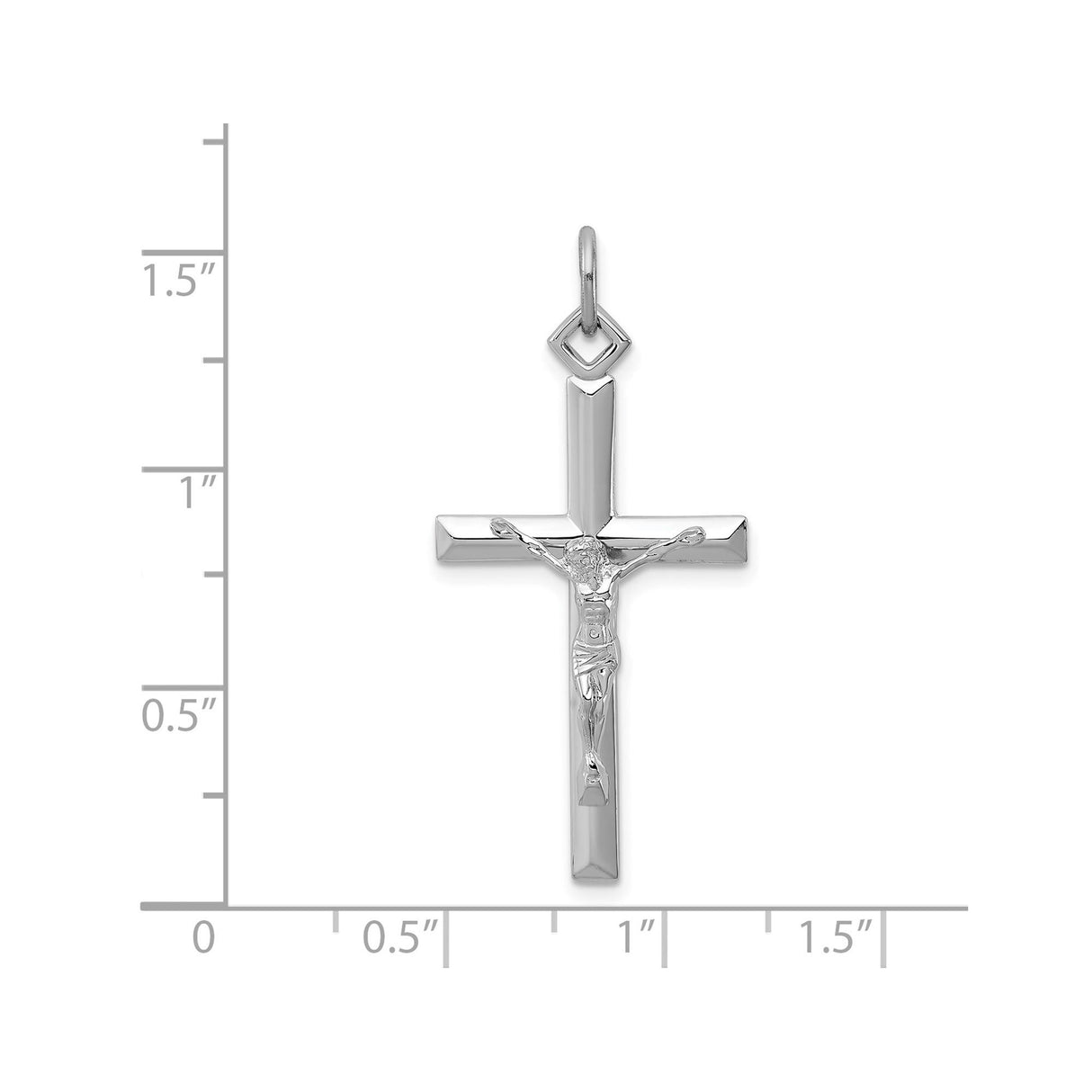 Sterling Silver Crucifix Cross Pendant with Realistic Christ Figure, Unisex Religious Jewelry