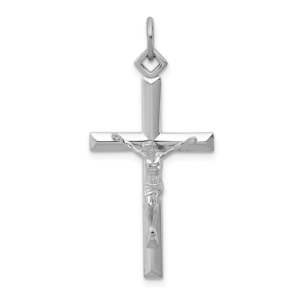 Sterling Silver Crucifix Cross Pendant with Realistic Christ Figure, Unisex Religious Jewelry