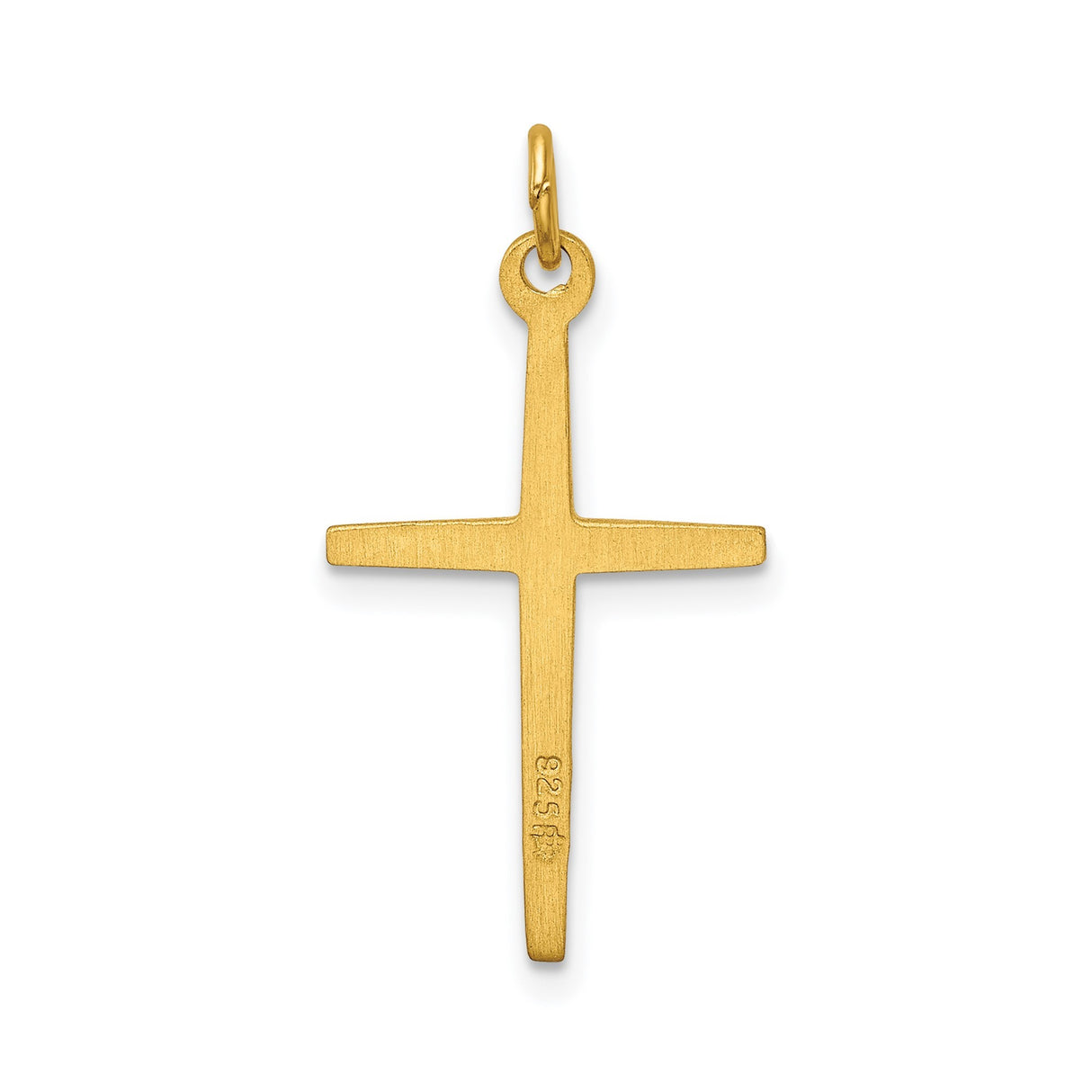 Sterling Silver Cross Pendant in Gold Plated Minimalist Spiritual Design for Men and Women