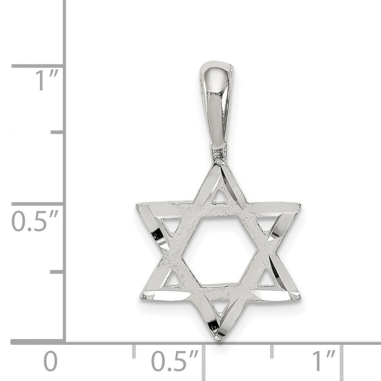 Star of David Charm Pendant in Real 925 Sterling Silver