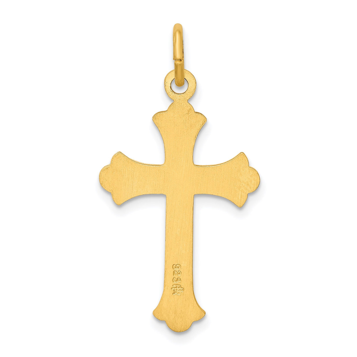 Sterling Silver Cross Pendant with Brushed Finish and Scroll Detailing for Men and Women