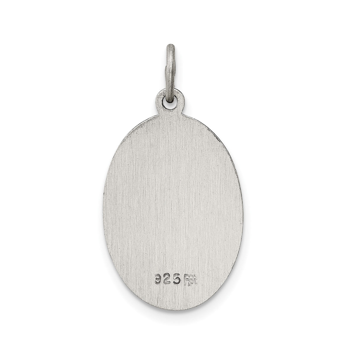 Sterling Silver Sacred Heart of Jesus Oval Medal with Have Mercy on Us Text