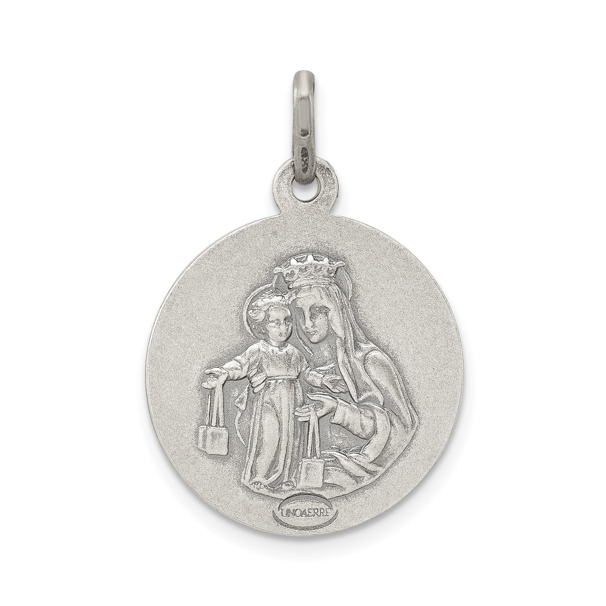 Sterling Silver Sacred Heart of Jesus Pendant with Radiant Heart Symbol for Men or Women