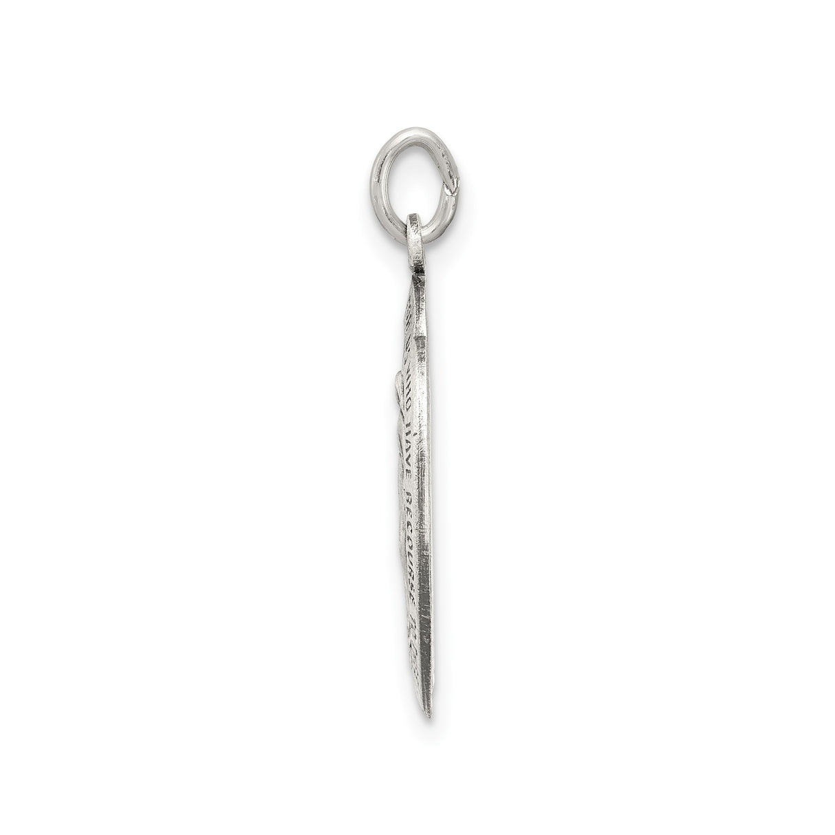 Sterling Silver Miraculous Medal Pendant with Virgin Mary Inscription, Catholic Religious Charm