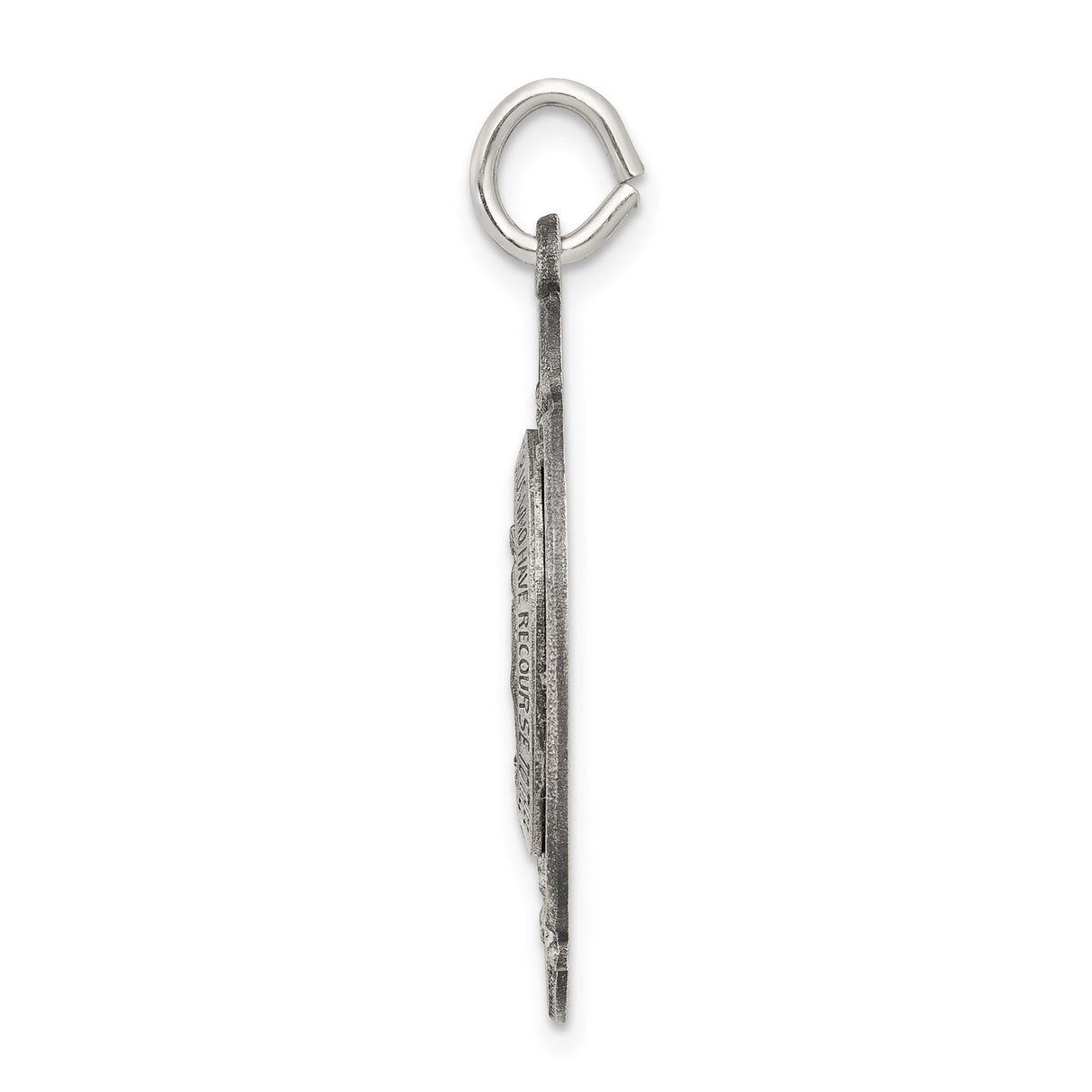 Sterling Silver Miraculous Medal Pendant Featuring Virgin Mary and Openwork Design