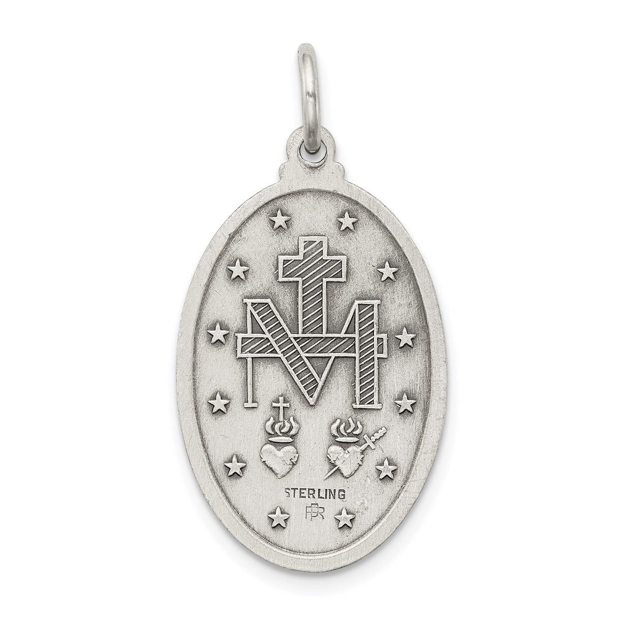Sterling Silver Virgin Mary Miraculous Medal Pendant, Catholic Medallion for Women or Unisex