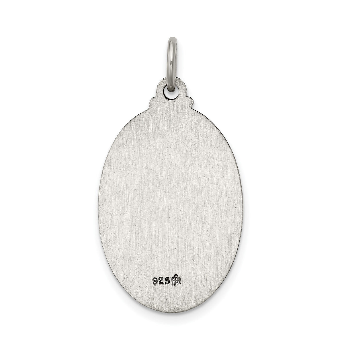 Oval Our Lady of Guadalupe Pray For Us Words Charm Pendant in Real 925 Sterling Silver