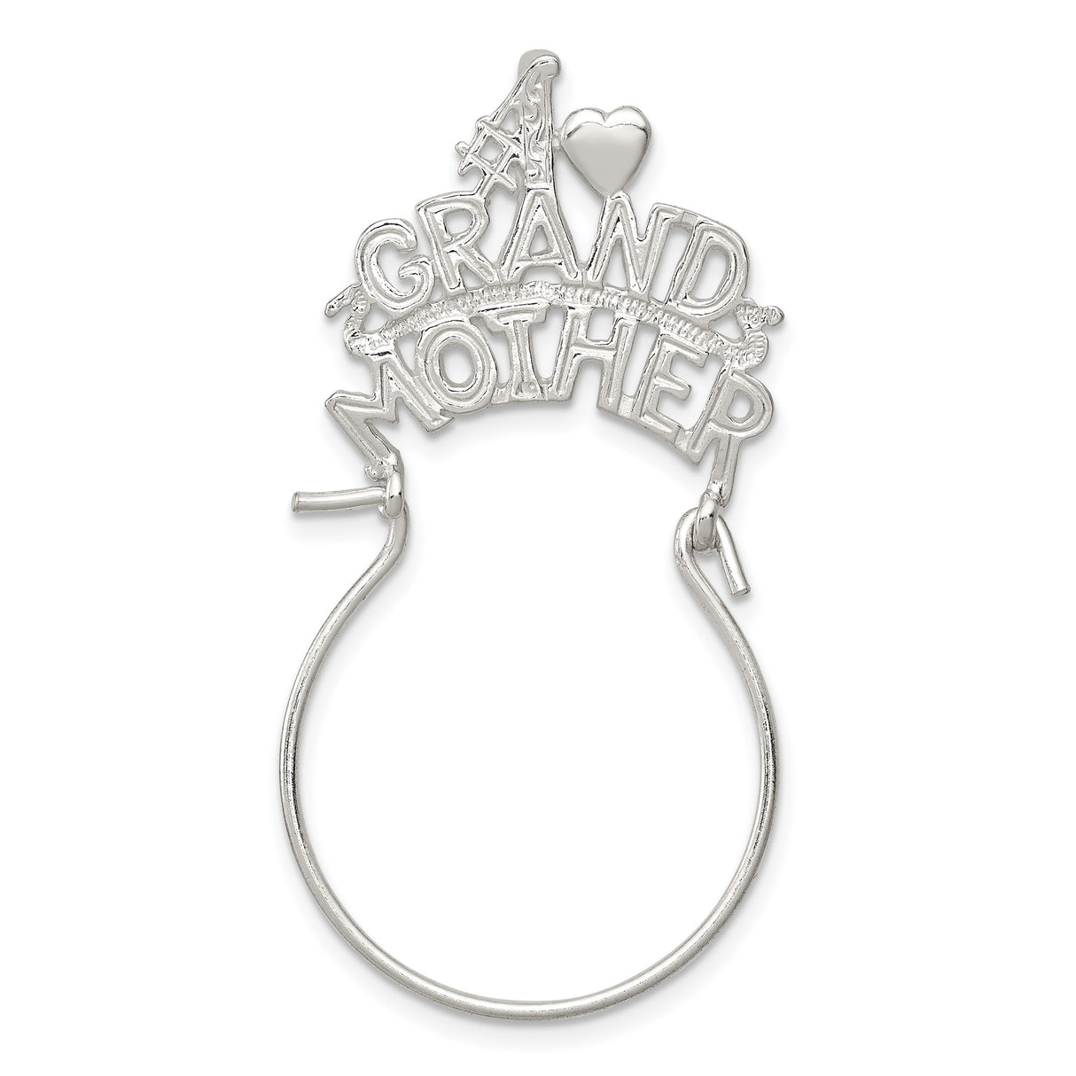 Sterling Silver Grandmother Charm with Heart and Flower Accents, Sentimental Family Jewelry