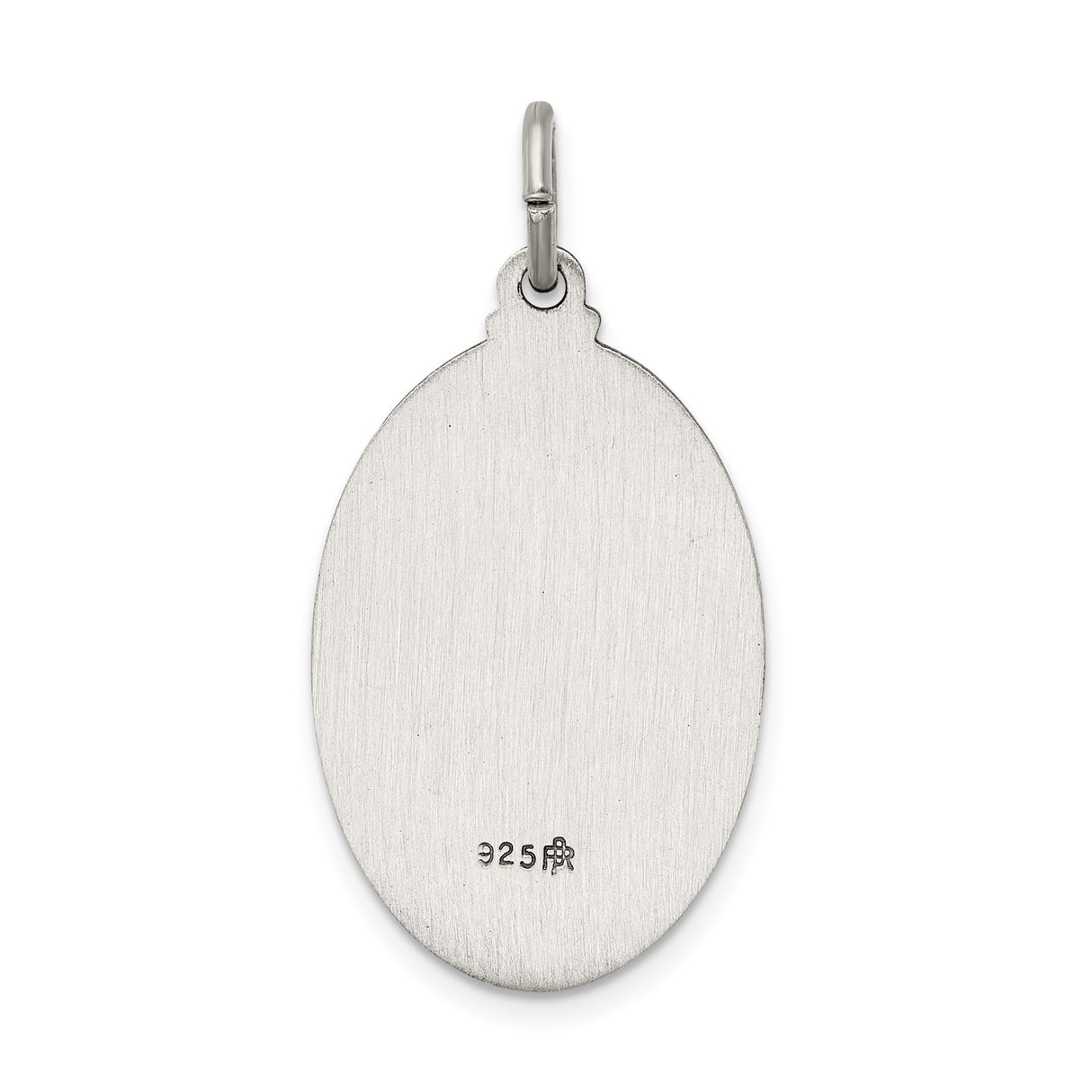 Sterling Silver Our Lady of Mount Carmel Medal Pendant with Virgin Mary and Baby Jesus