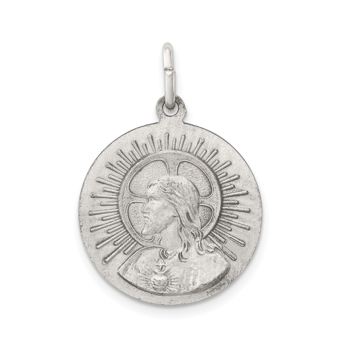 Sterling Silver Our Lady Czestochowa Pendant with Matka Boska Inscription, Polish Catholic Medal