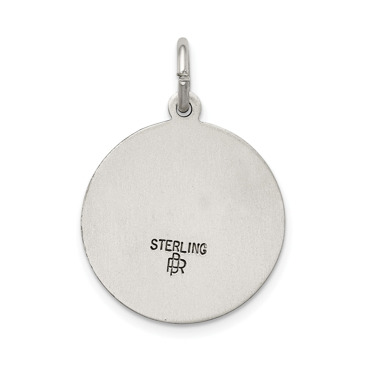 Sterling Silver Our Lady of Montserrate Medal Pendant with Latin Inscription