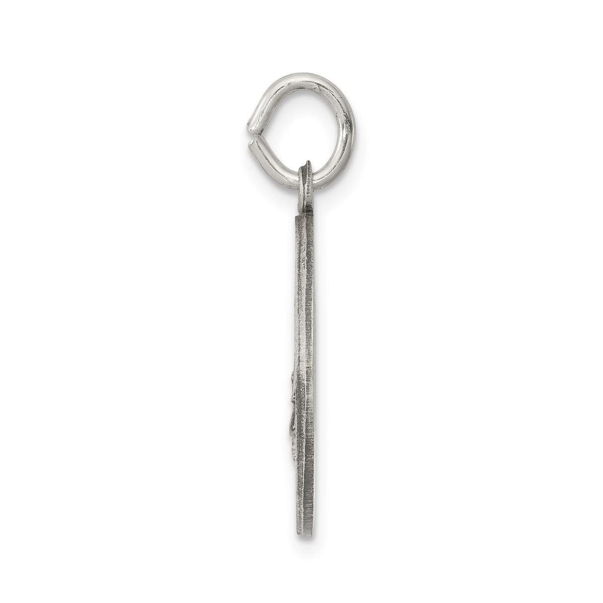 Sterling Silver Saint Medal Pendant with Our Lady Engraving and Angel Accents