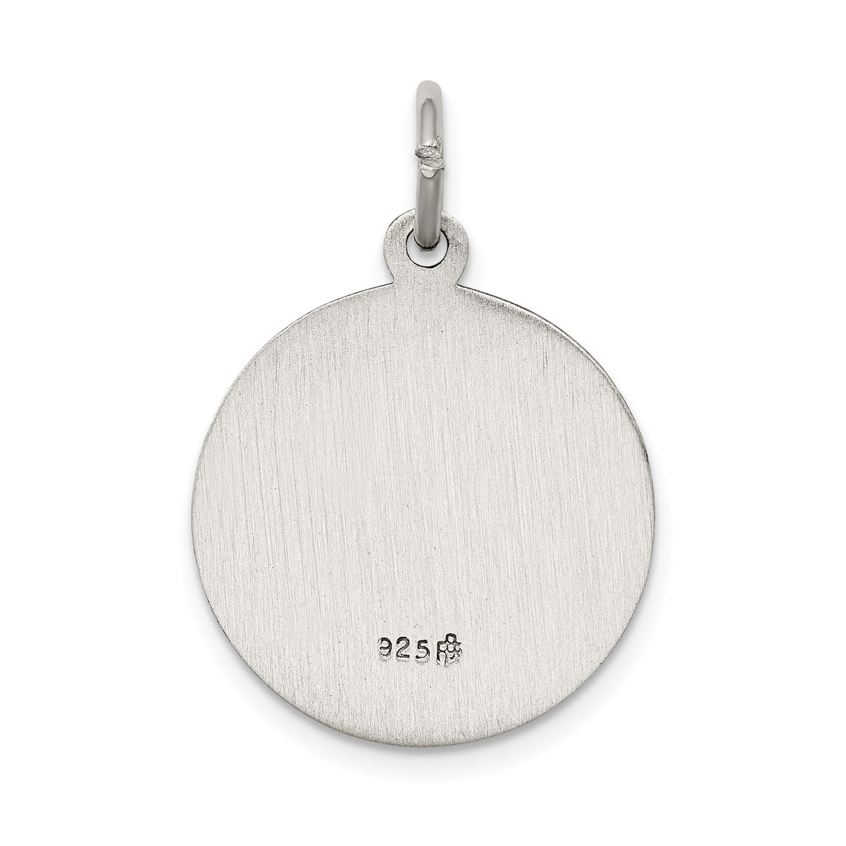 Sterling Silver Saint Medal Pendant with Our Lady Engraving and Angel Accents