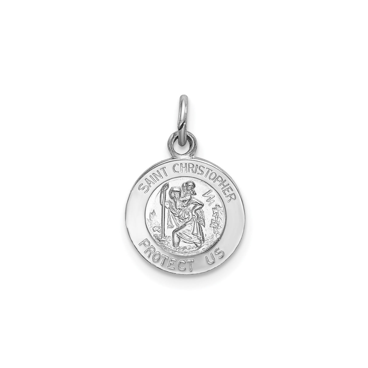 Sterling Silver Saint Christopher Pendant, Polished Medallion, Travel Protection Jewelry for Men