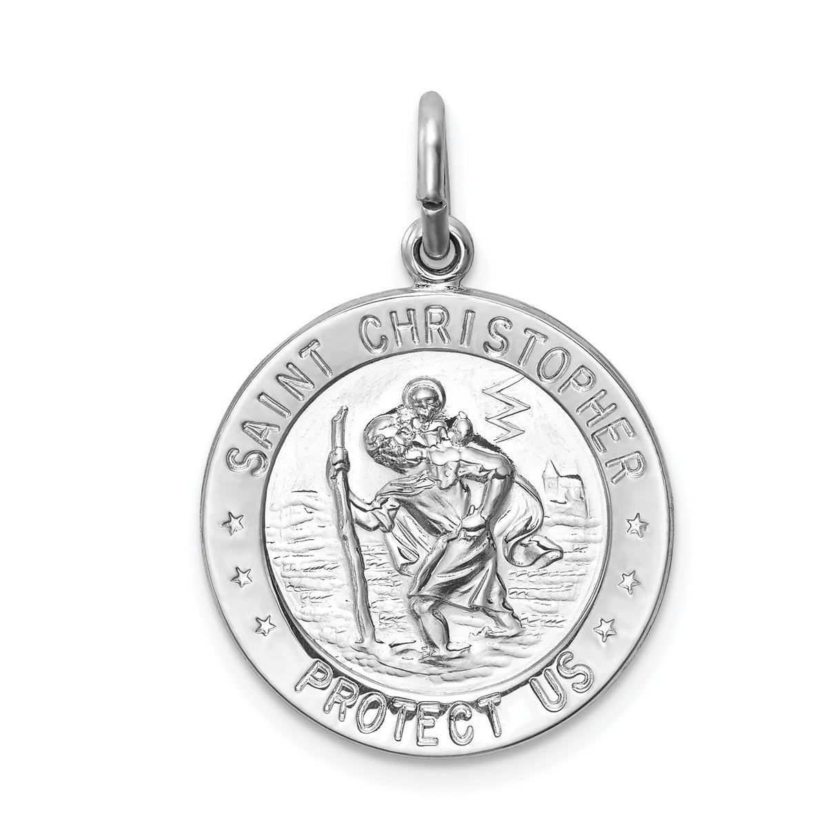 Sterling Silver Saint Christopher Pendant Medal for Protection and Travel Safety