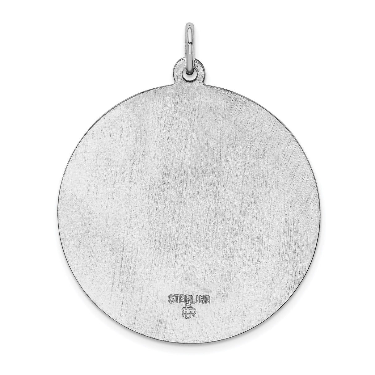 Sterling Silver Saint Christopher Medal Pendant with Travel Protection and Brushed Matte Finish