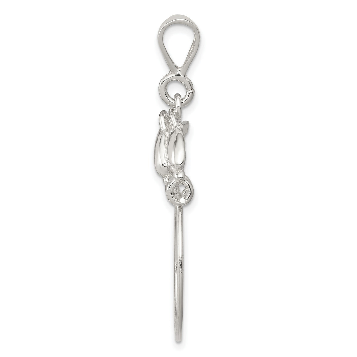 Dolphin Holder Charm Pendant in Real 925 Sterling Silver