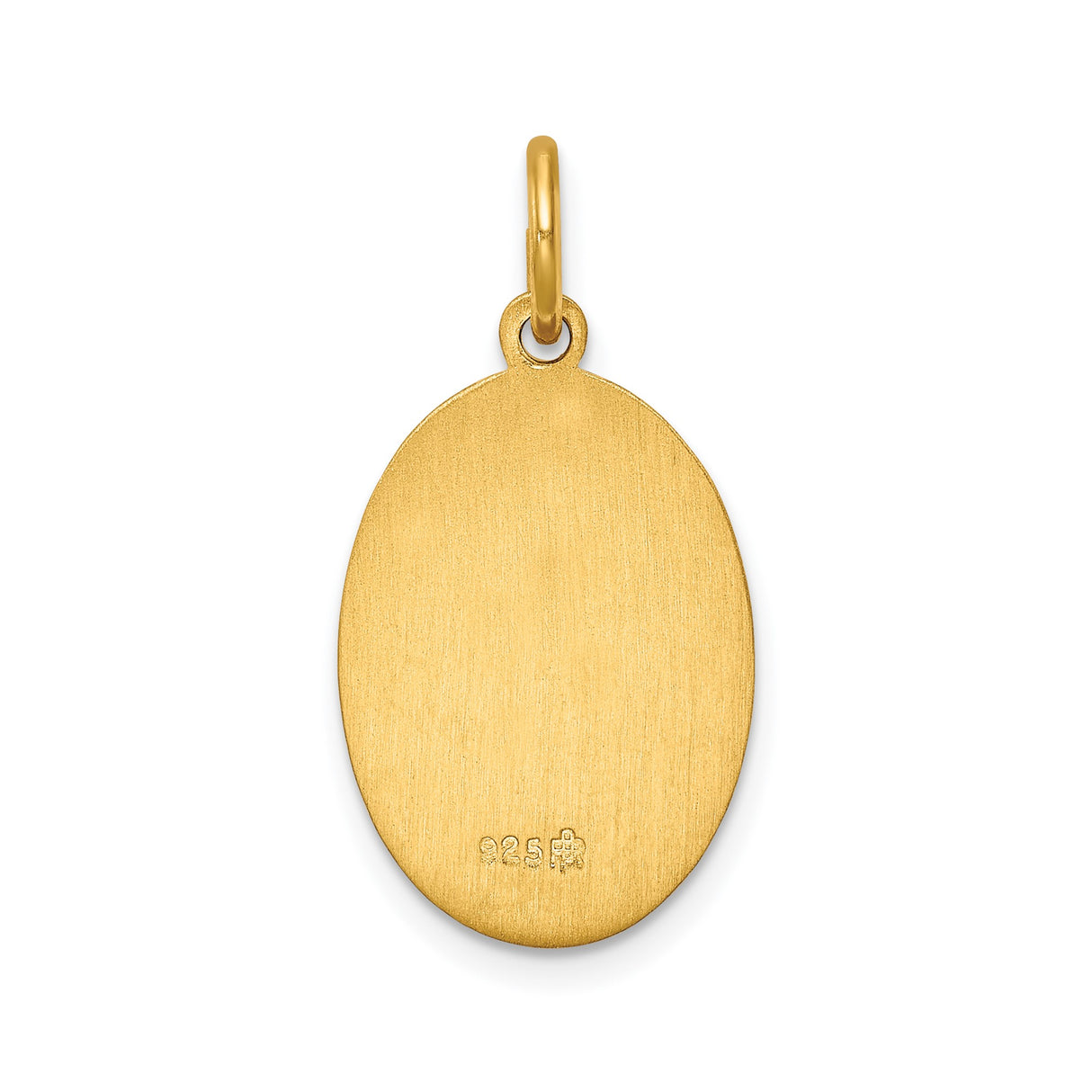 Sterling Silver Saint Christopher Oval Medal Pendant, Polished Travel Protection Charm