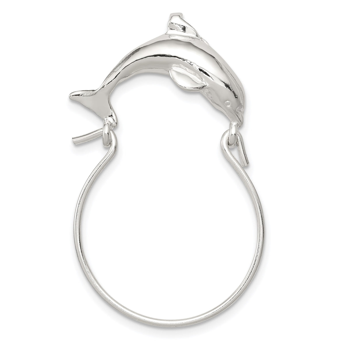 Sterling Silver Dolphin Hoop Earrings with Nautical Marine Life Theme for Women