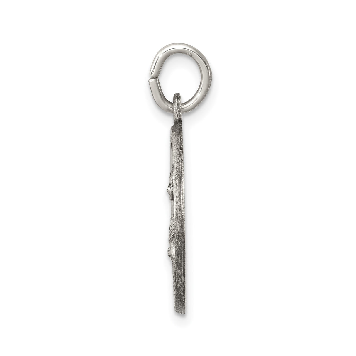 Sterling Silver Saint Lucy Pendant, Round Catholic Medal with Pray for Us Inscription