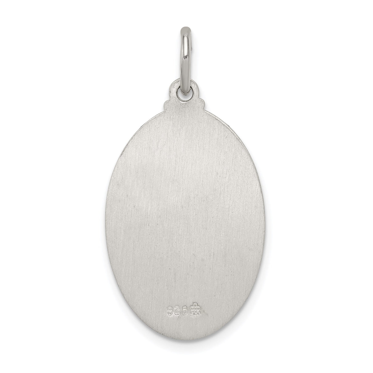 Sterling Silver Saint Anthony Oval Medal Pendant with Raised Depiction and Inscription