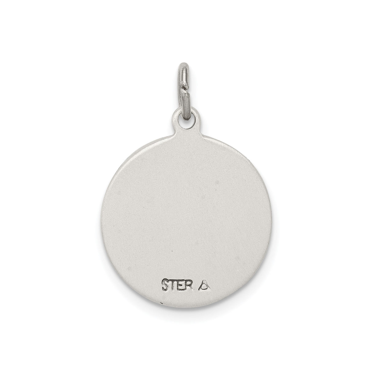 Sterling Silver Saint Anne Pendant with Raised Virgin Mary Image and Catholic Inscription