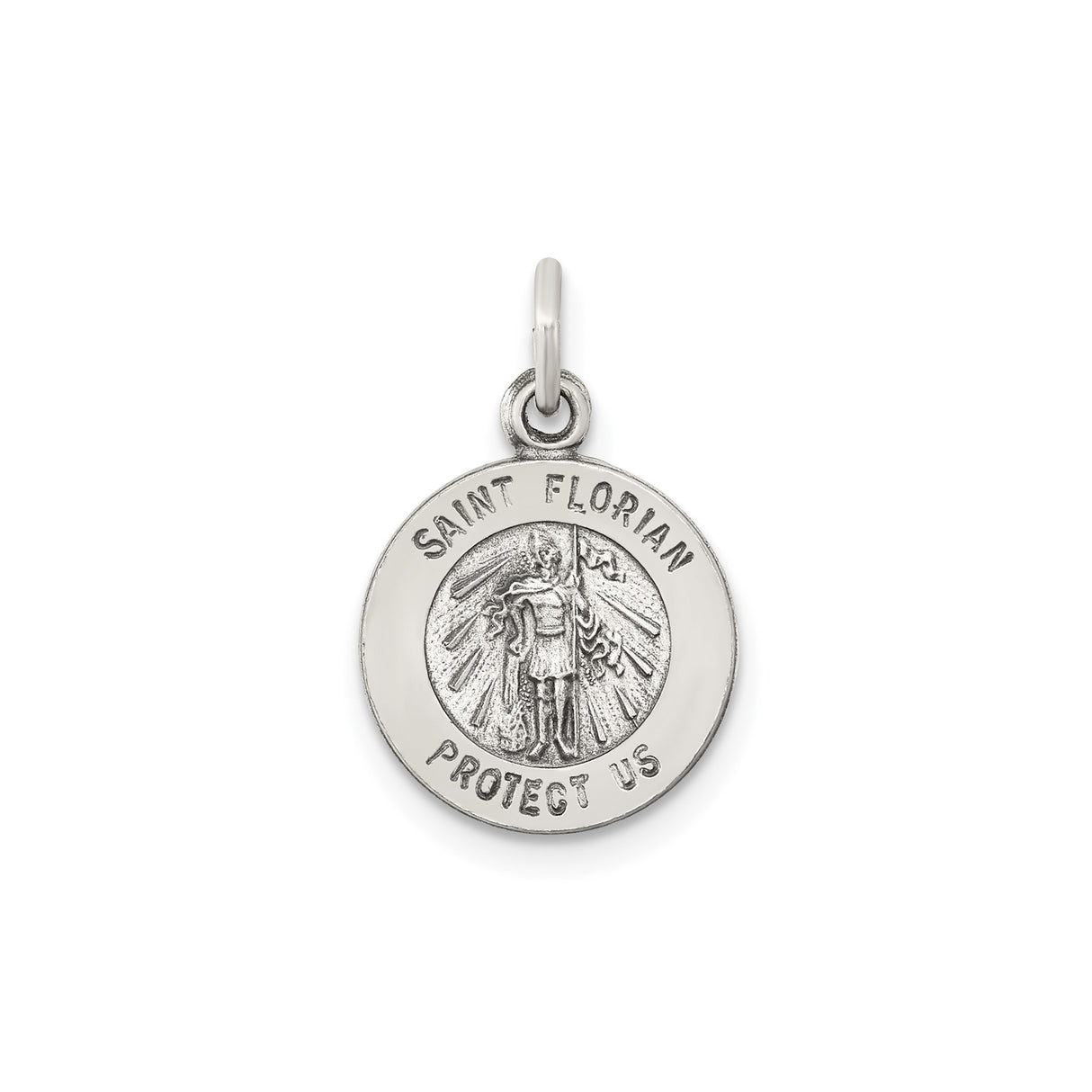 Sterling Silver Saint Florian Medallion Pendant, Patron Saint Medal for Firefighters, Religious Jewelry