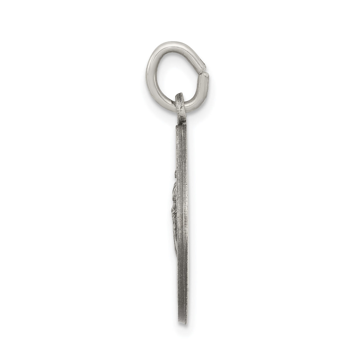 Sterling Silver Saint Martha Pendant with Cross and Palm Engraving, Catholic Medal for Women