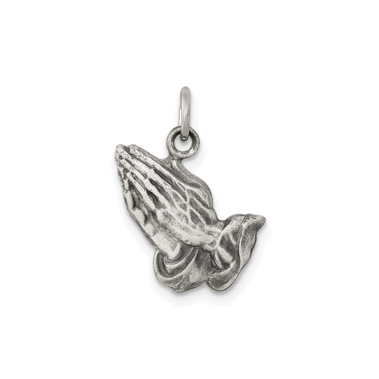 Sterling Silver Praying Hands Pendant, Christian Faith Symbol Jewelry for Men and Women