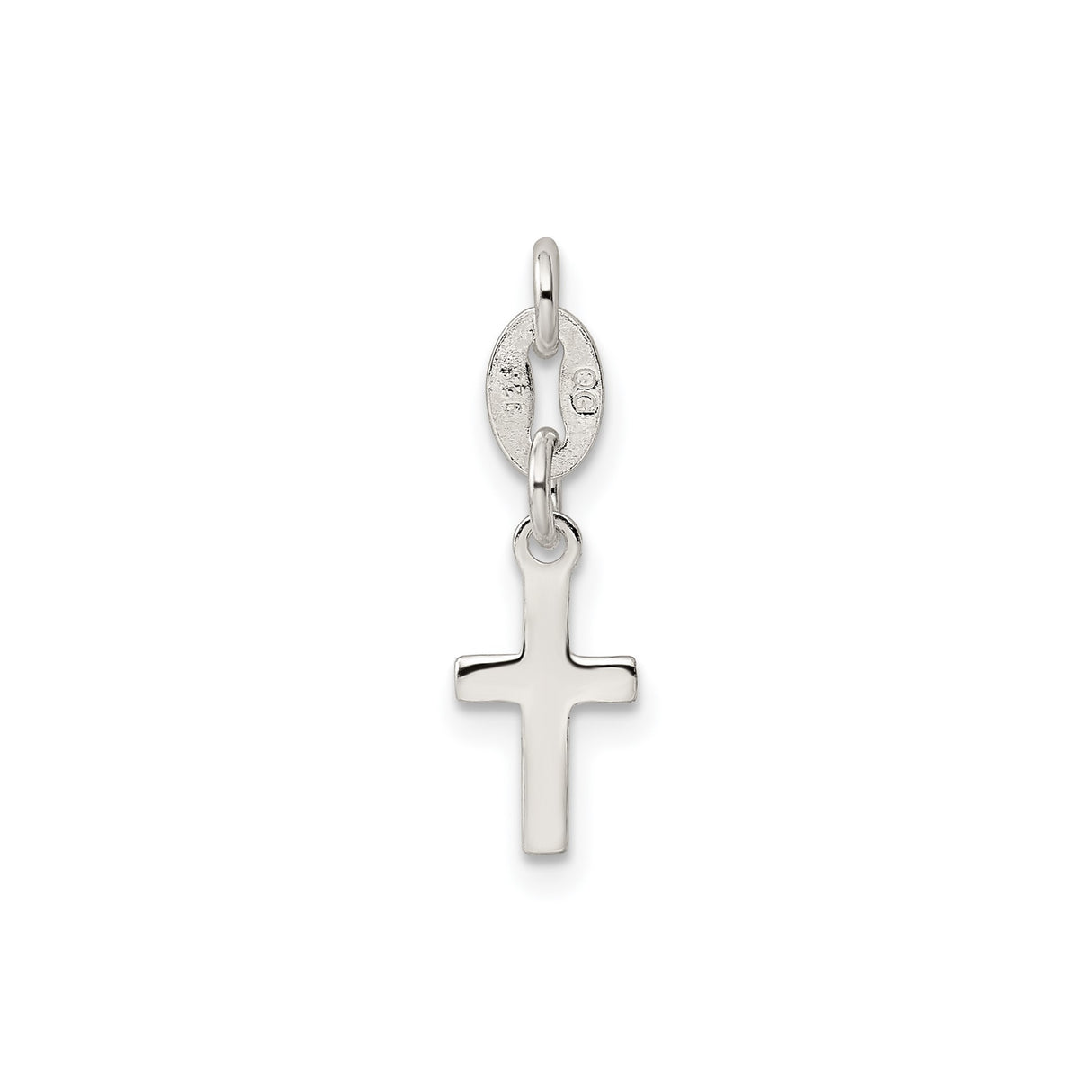 Sterling Silver Cross Pendant with Polished Finish, Minimalist Faith Jewelry for Men and Women