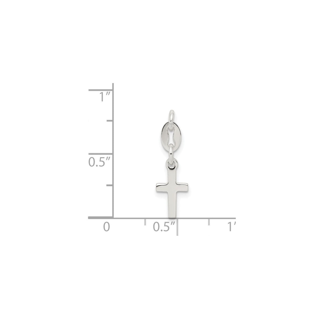 Sterling Silver Cross Pendant with Polished Finish, Minimalist Faith Jewelry for Men and Women