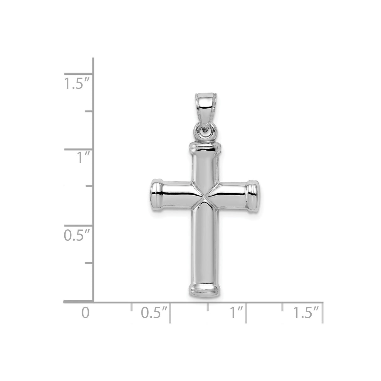 Sterling Silver Cross Pendant with Beveled Edge, Reversible Minimalist Faith Charm for Men and Women