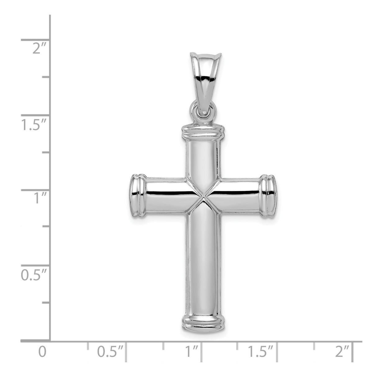Sterling Silver Cross Pendant with Reversible Column Detail and Minimalist Modern Design