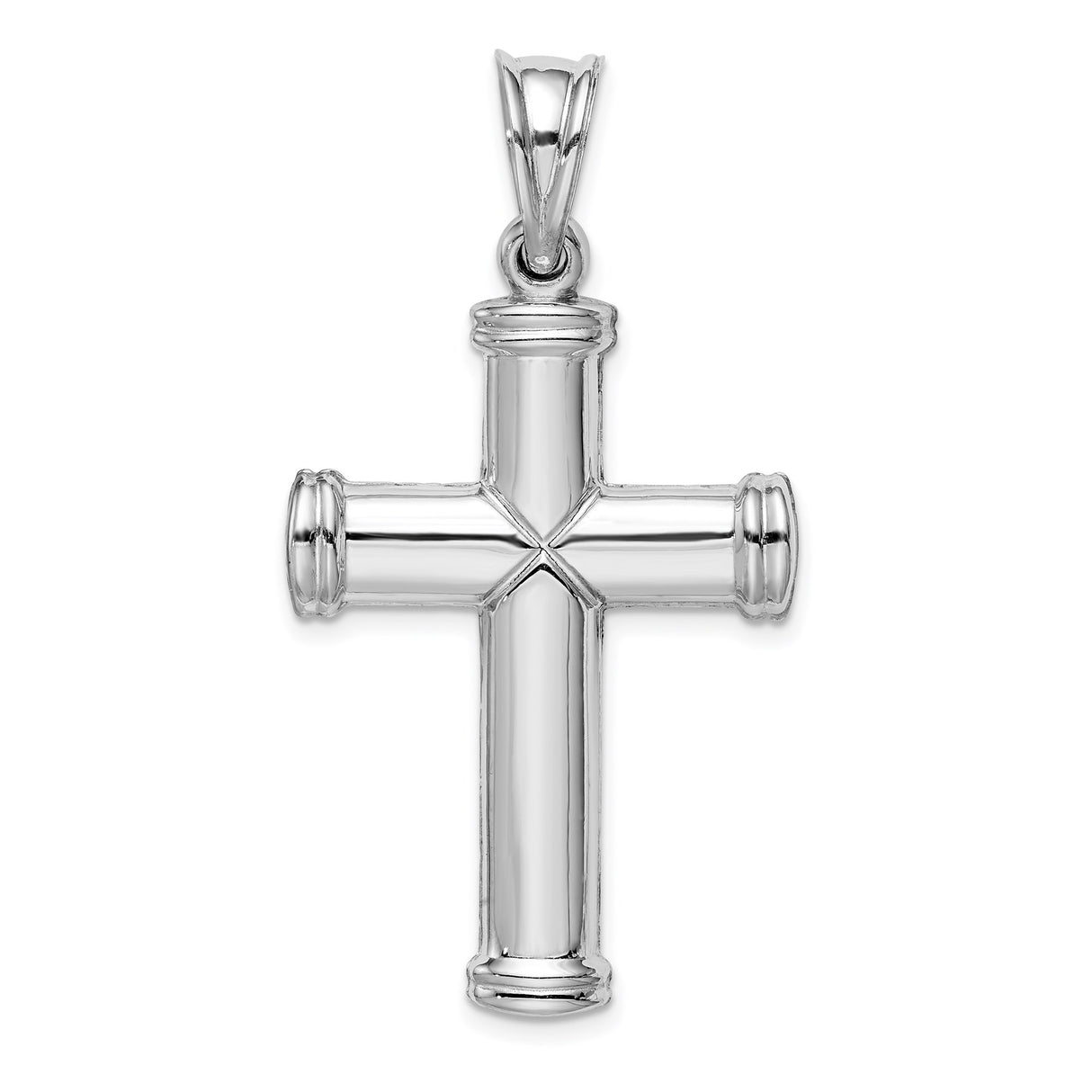 Sterling Silver Reversible Cross Pendant with Diamond Cut Detail, Textured Faith Design