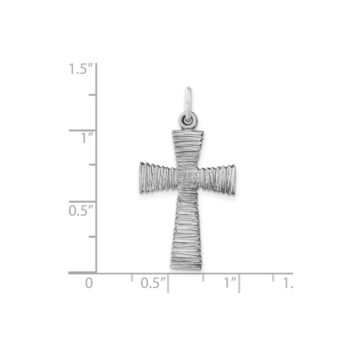 Sterling Silver Cross Pendant with Oxidized Finish and Textured Artisanal Design