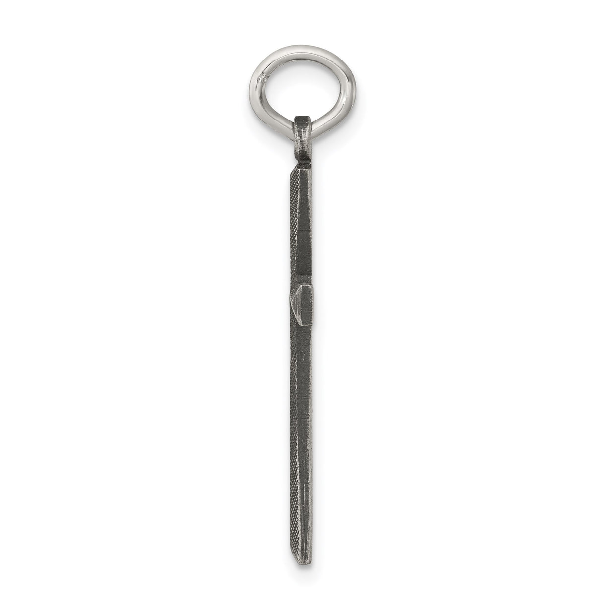 Sterling Silver Cross Pendant with Oxidized Geometric Design for Men and Women