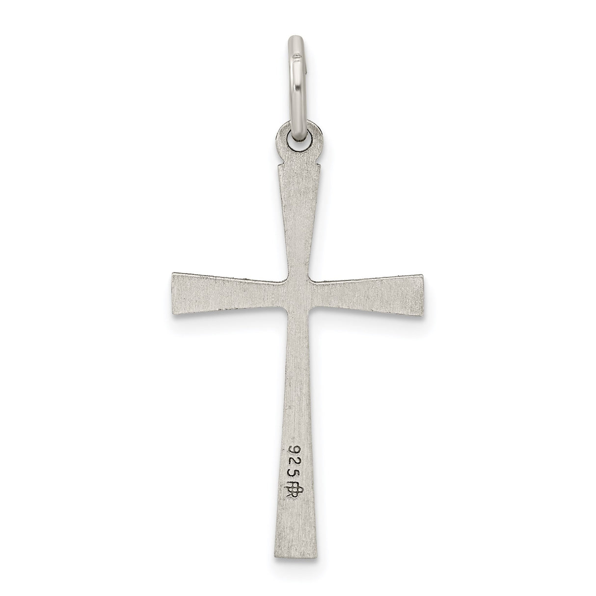 Sterling Silver Cross Pendant with Oxidized Geometric Design for Men and Women