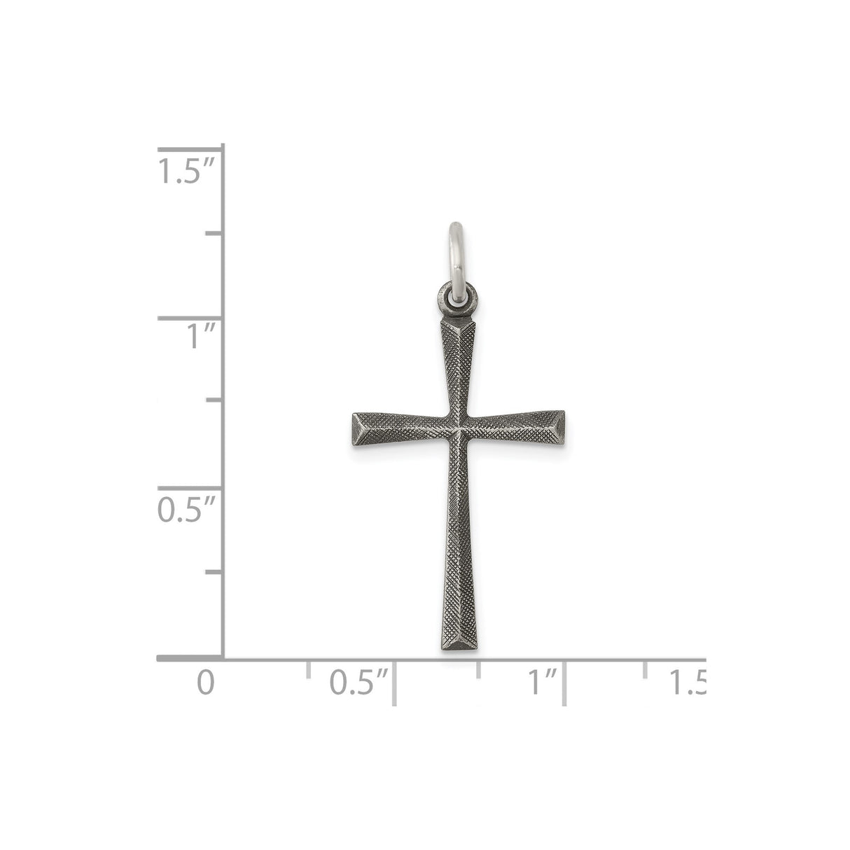 Sterling Silver Cross Pendant with Oxidized Geometric Design for Men and Women