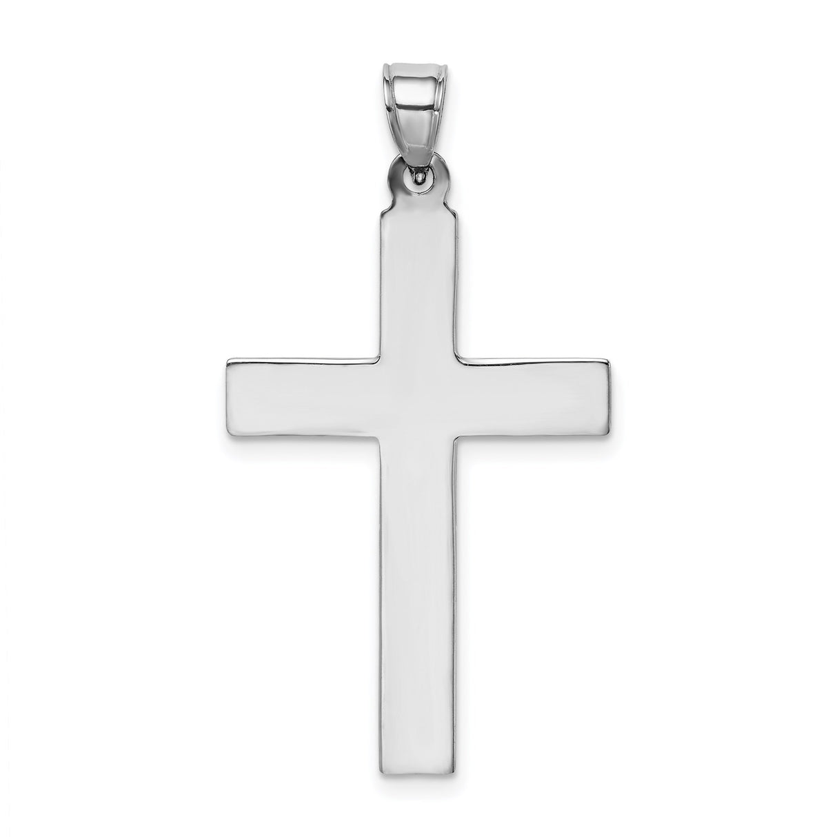 Sterling Silver Cross Pendant with Diamond Cut Design and High Polish Finish for Men and Women
