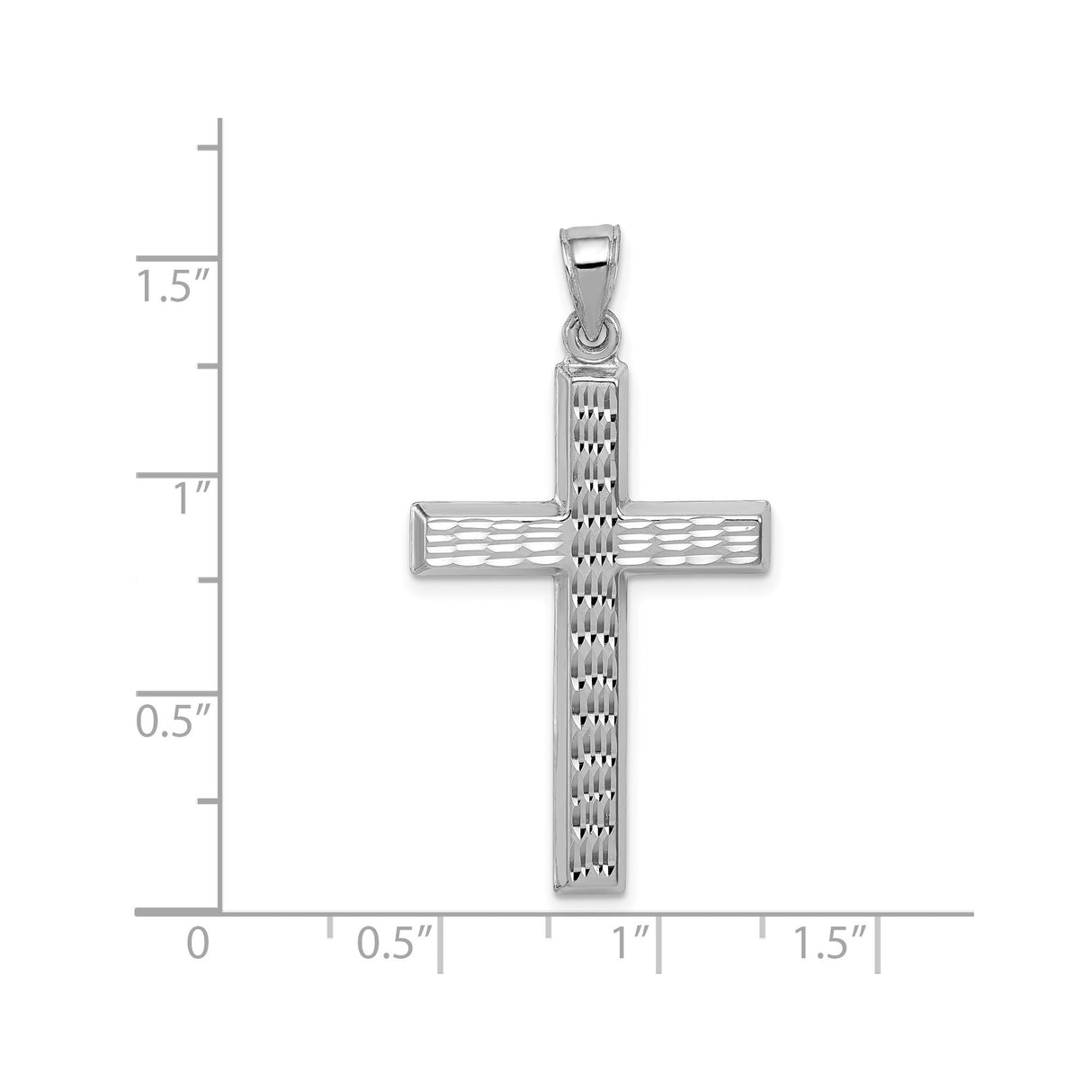 Sterling Silver Cross Pendant with Diamond Cut Design and High Polish Finish for Men and Women