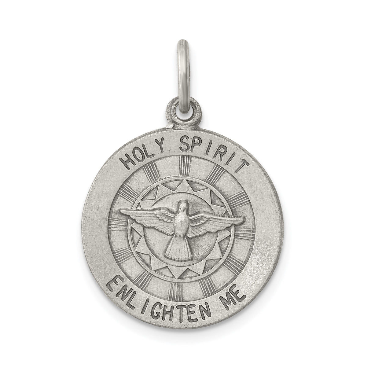 Sterling Silver Holy Spirit Pendant with Descending Dove Symbol and Engraving