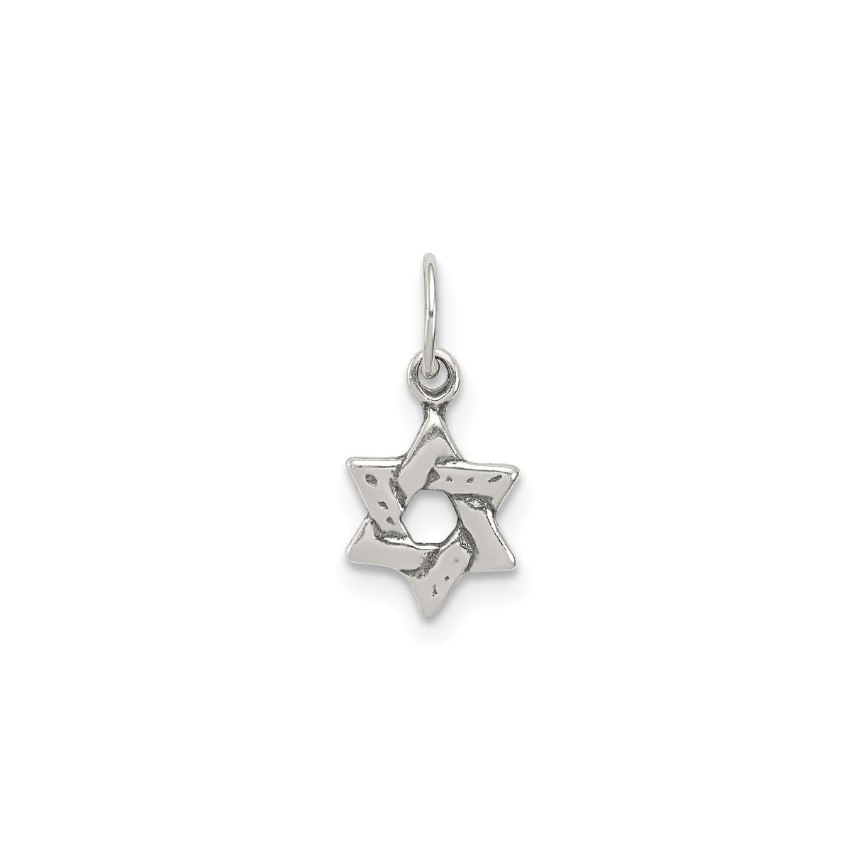 Sterling Silver Star of David Pendant, Textured Jewish Symbol for Women or Unisex Wear