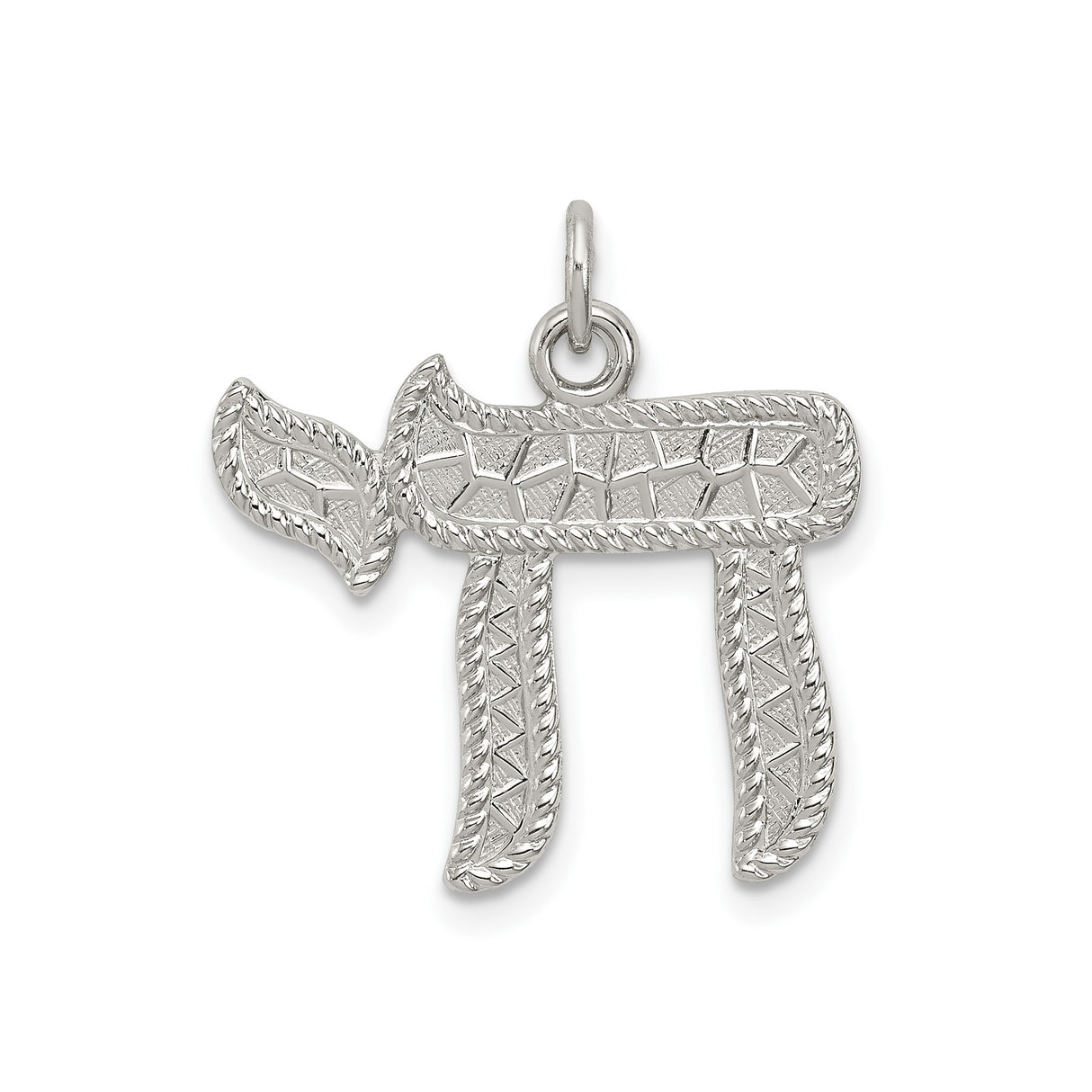 Sterling Silver Chai Pendant Featuring Hebrew Life Symbol, Unisex Jewish Jewelry